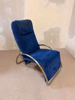 Blaue skandinavische verstellbare Relaxliege Sessel von 1980