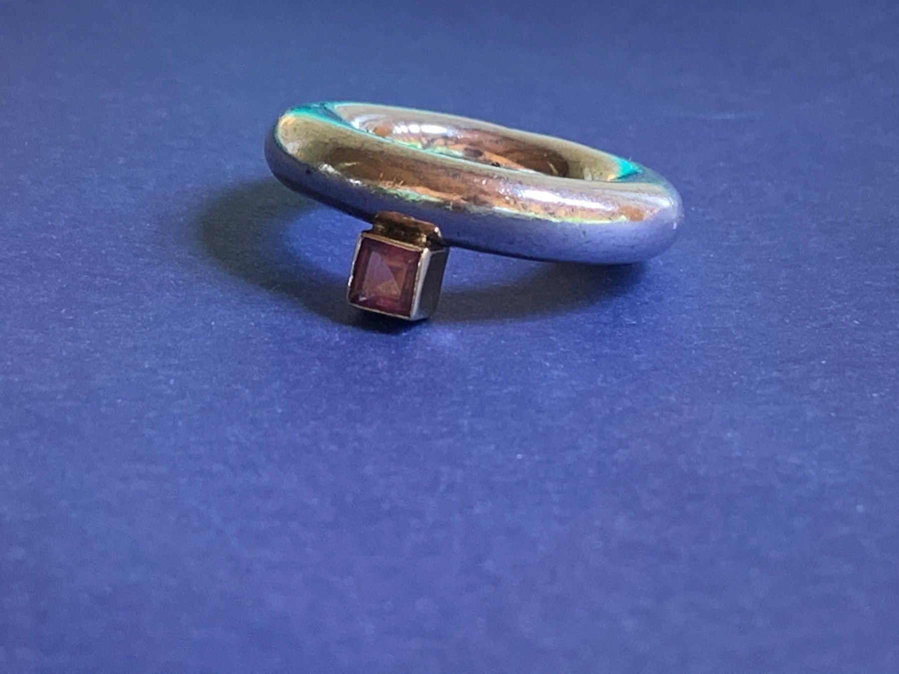Anelli: Silberring mit CARO RED (Rg 53) – Usato da Dittingen venduto da Bijoubelle 1