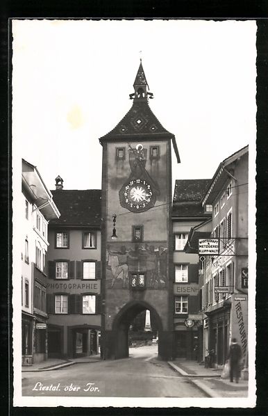 Cartoline postali: AK Liestal, Geschäfte am Obertor, 1939 – Usato da Berlin venduto da bartko-reher