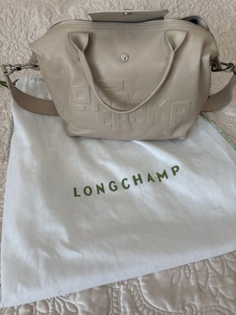Sac bandoulière Longchamp Le Pliage Cuir beige taille M neuf