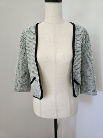 Suiteblanco Tweed Bolero Jacke Gr. L – Mintgruen Schwarz 