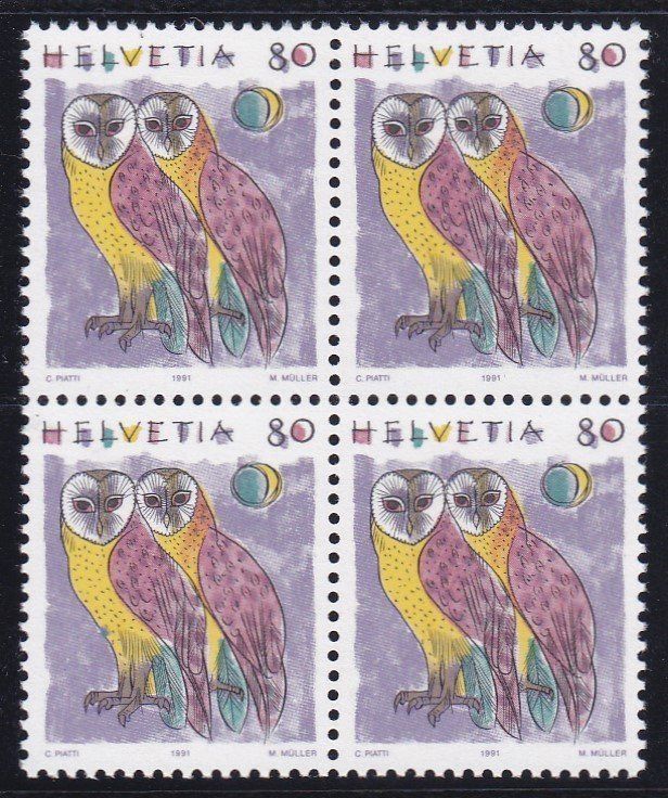 Tutti i francobolli: Postfrisch 4er Block Tiere 1990-1995 – Nuovo (secondo la descrizione) da Schliern b. Köniz venduto da joni20 3