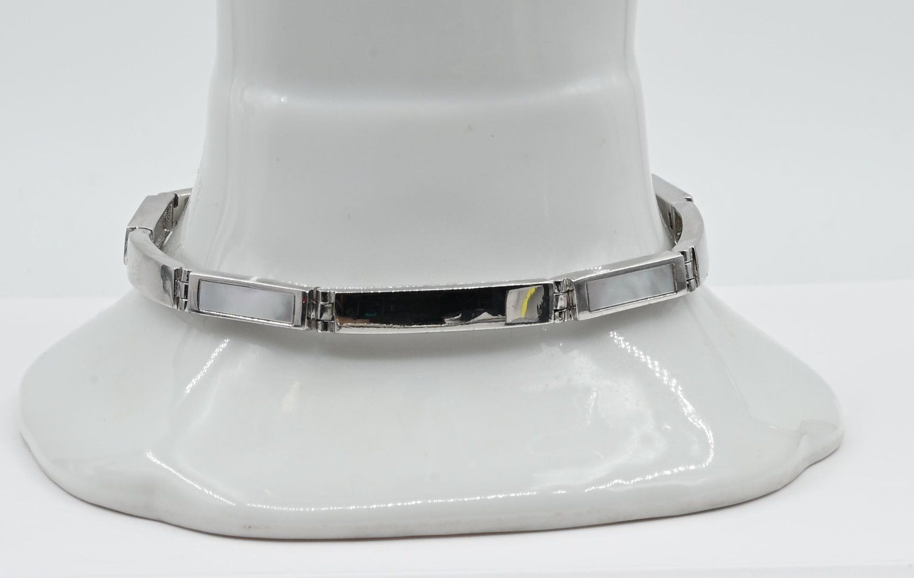 Bracciali & Braccialetti: Silber Armband 925 mit Perlmutteinlagen – Nuovo e nell'imballaggio originale da Dürnten venduto da puumies 1