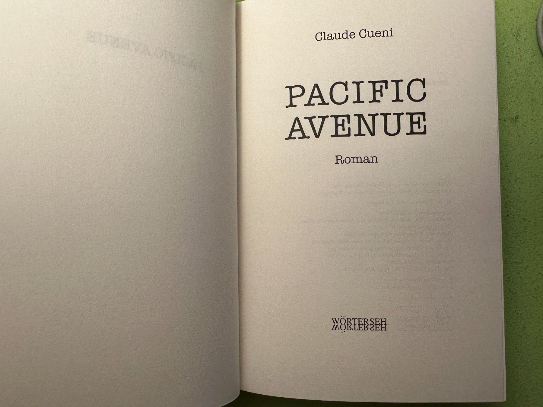 Libri: Claude Cueni: Pacific Avenue. – Usato da Zürich venduto da allp 2