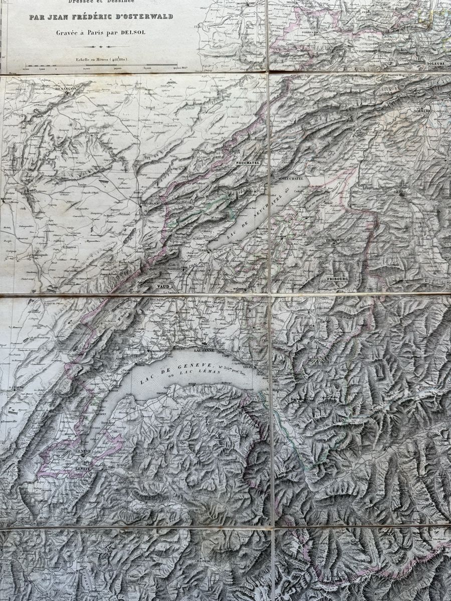 Cartine & Atlanti: Carte ancienne Suisse 19e - Entoilée – Usato da Fribourg venduto da Ardoffel 7