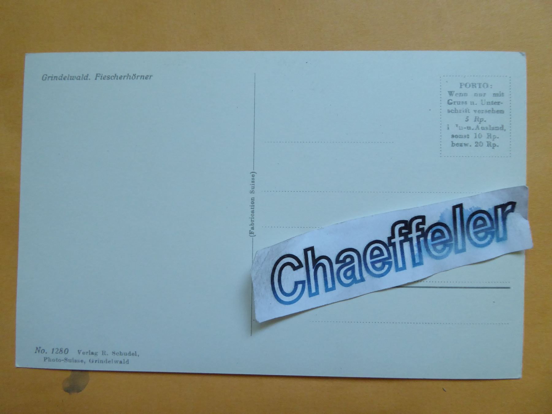 Cartes postales: Grindelwald, Fiescherhörner – Neuf (Voir description) à Zürich par Chaeffeler 1