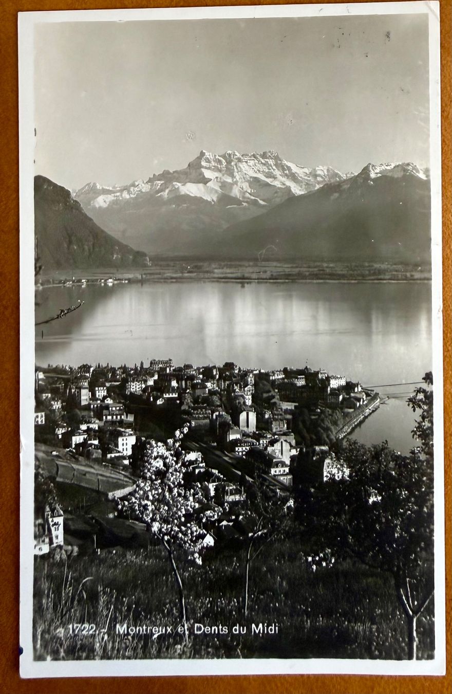 Cartoline postali: Montreux & Dents du midi 1928 – Usato da Lutry venduto da Ediego