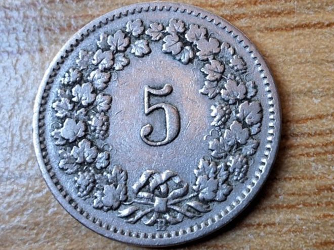 Tutti le monete: 5 Rappen 1895 – Usato da Münchenstein venduto da purbach1 9