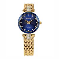 🇨🇭 Jowissa Facet Strass Swiss Made Damenuhr Gold Blau NEU