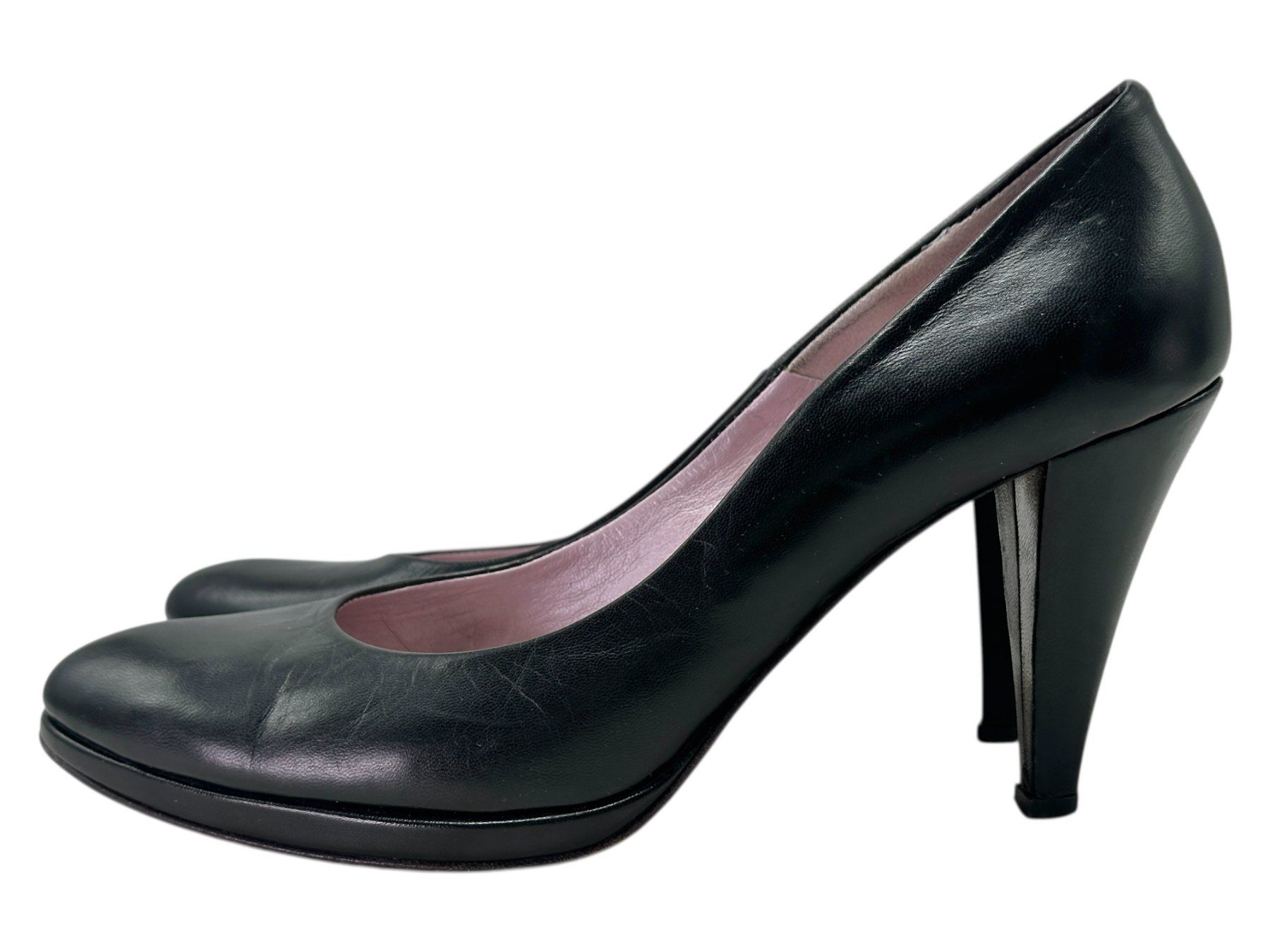 Escarpins Noirs Vintage à Talon Aiguille - Pointure 39, Bout Carré, Années 90/2000, Très Bon état