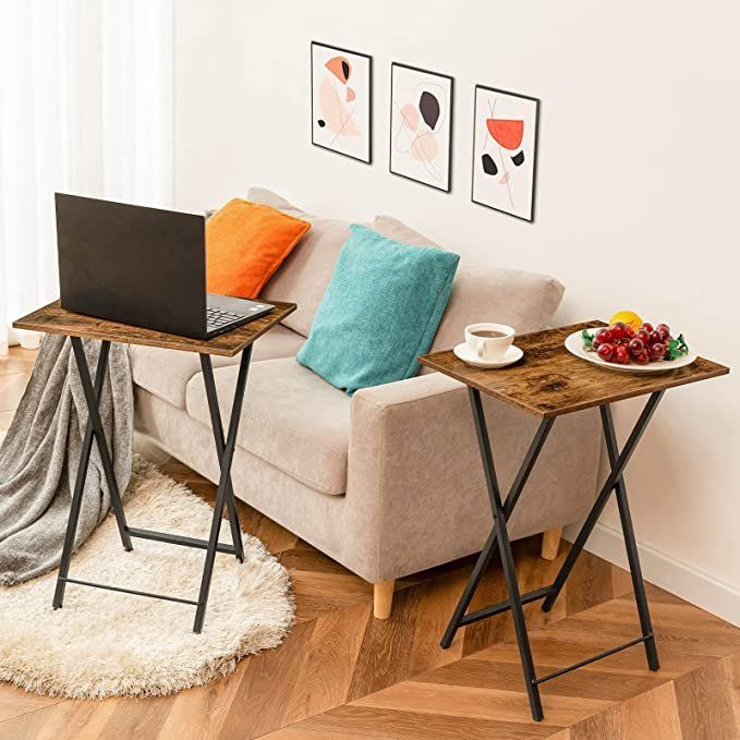 Tavoli: 2er Set Beistelltisch Klappbar Tray Sofatisch tabletttisch – Nuovo e nell'imballaggio originale da Zürich venduto da Novamart 3