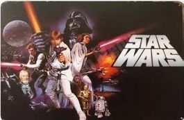 NEU/OVP: Star Wars Film Jedi Ritter Blechschild keine DVD