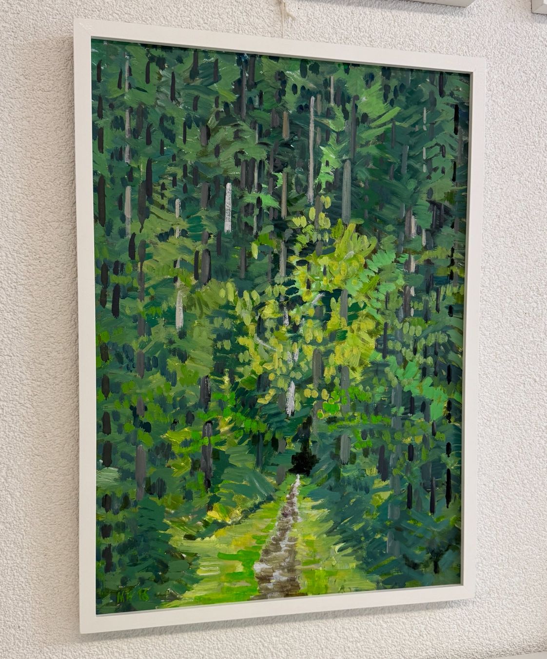 Gemälde: Martin Herzig -  Ölbild Waldlandschaft mit Weg – Gebraucht aus Oensingen von Faebu_00 1