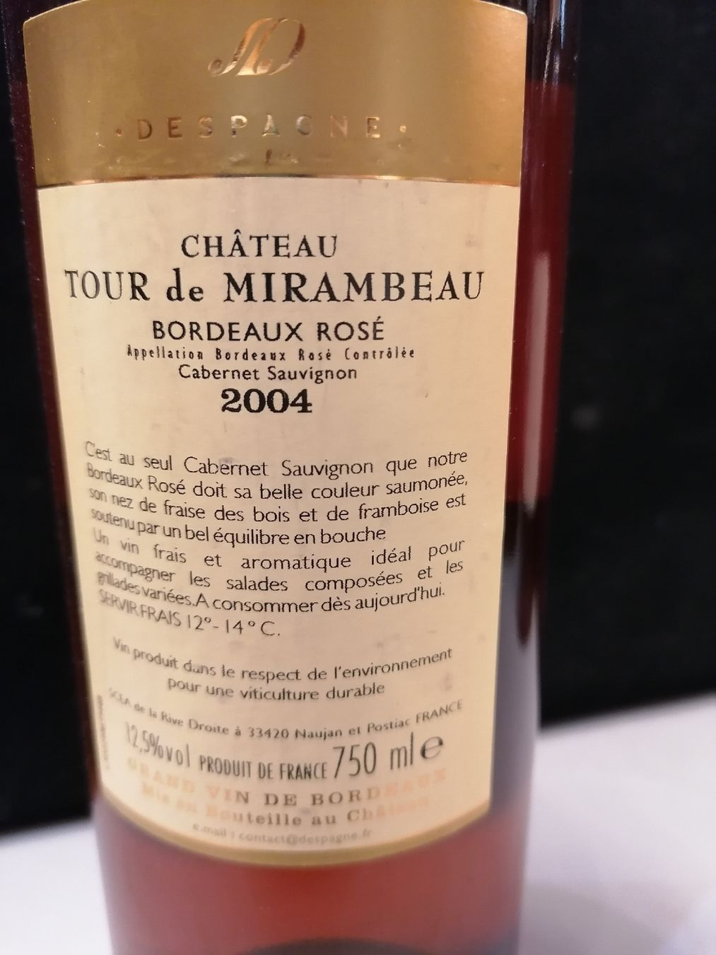 Wein: Château Tour de Mirambeau Rosé 2004 – Neu (gemäss Beschreibung) aus Genève von Leboucheoreilles 5
