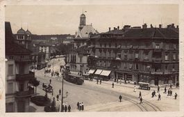 Winterthur, Bahnhofplatz, Tram, Restaurants, gelaufen 1917