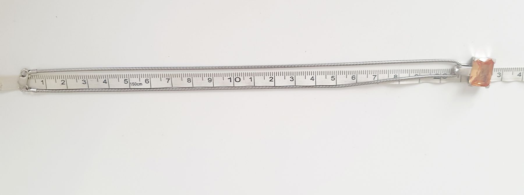 Catenine: Silber  Halskette mit orangem Stein, 925 Silber – Usato da Kreuzlingen venduto da Wunderkiste123 3