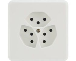 Mica UP-Steckdose in weiss mit 3 × T13 Anschlüssen.