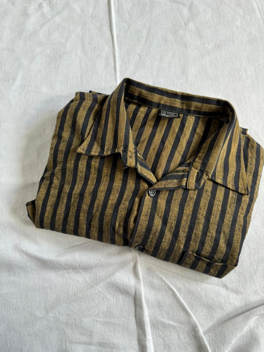 Camicie: Gestreiftes Herrenhemd Gr. Lschwarz gold – Usato da lommis venduto da inf_thv8 5
