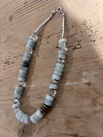 Aquamarin-Halskette mit Silber und Bergkristallen…