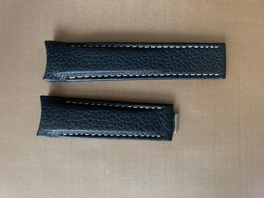 Protège-Ceintures L&P A138 - Lot De 2 En Cuir Véritable | Noir Coutures Grises | Universel Jusqu'à 5cm