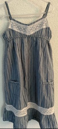 Sommerkleid Gr. 134/140, gestreift, mit Spitze, Top Zustand!
