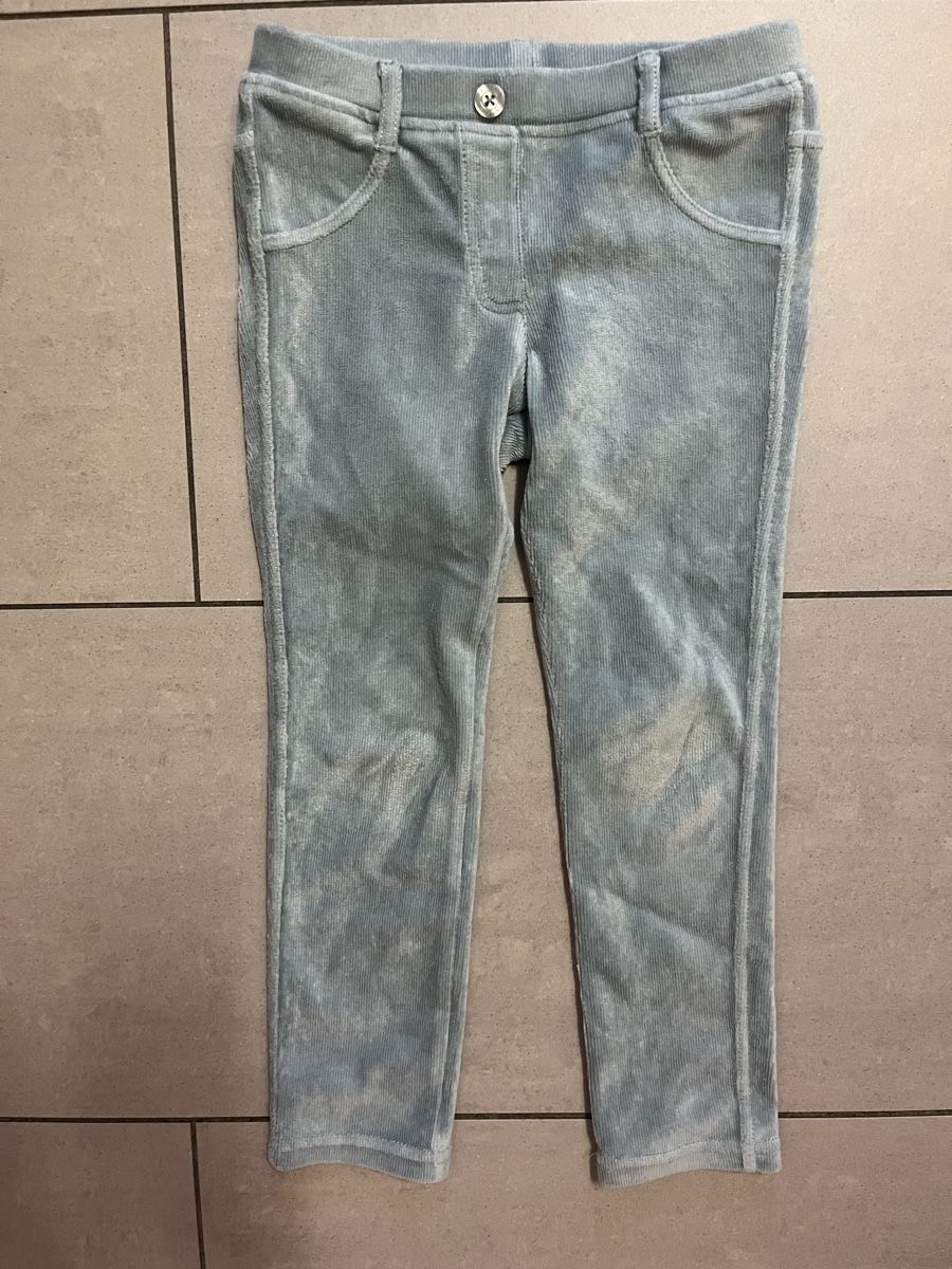 Benetton Hosen: Blau/Graue Benetton Chenille-Hose, Gr. 116, – Gebraucht aus Zürich von jmg_8005