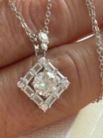 Luxus 1ct.Kette 925  Silber Moissanite Weiss sehr Brillant