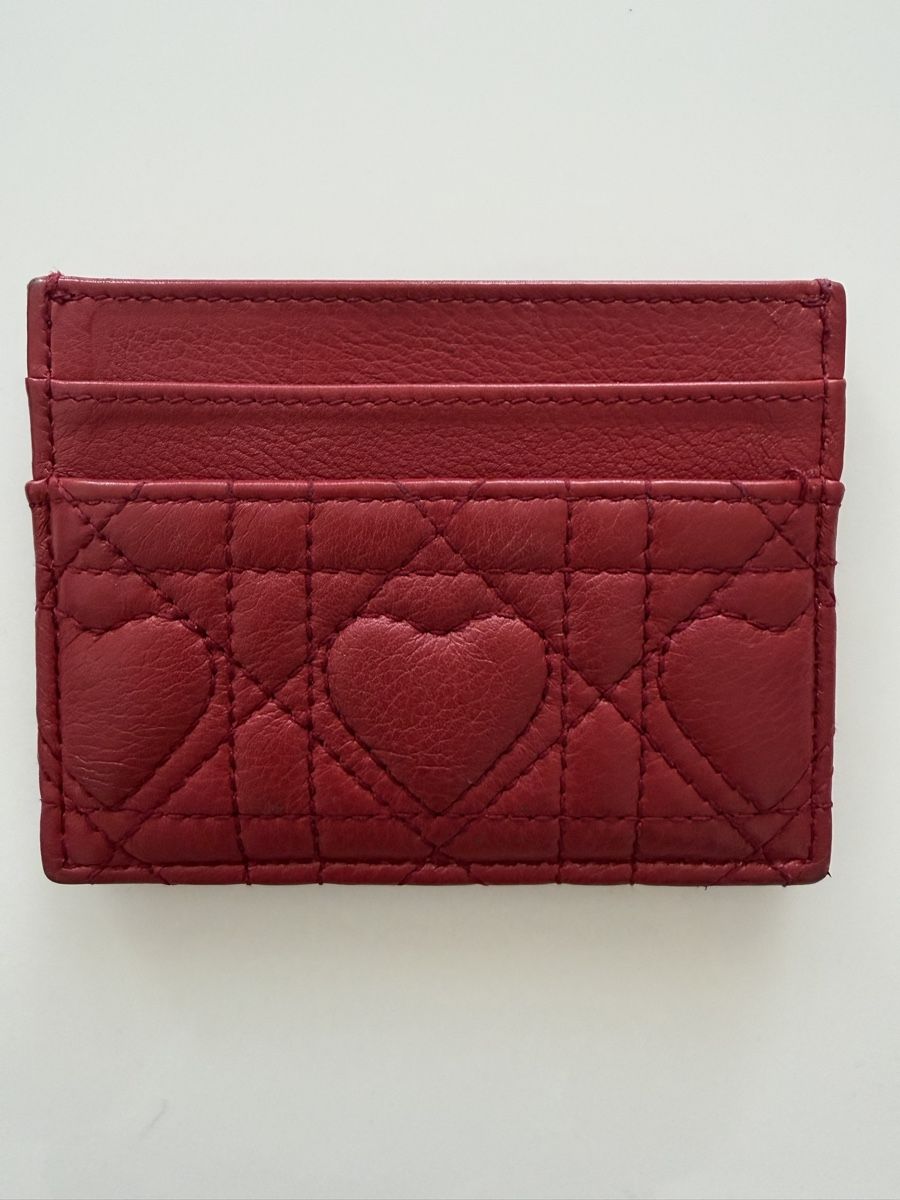 Dior Portamonete: Dior Cardholder Rot Leder – Usato da Lenzburg venduto da Original_vail 1