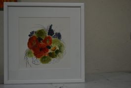 40x40 Aquarell mit Rahmen-Glas