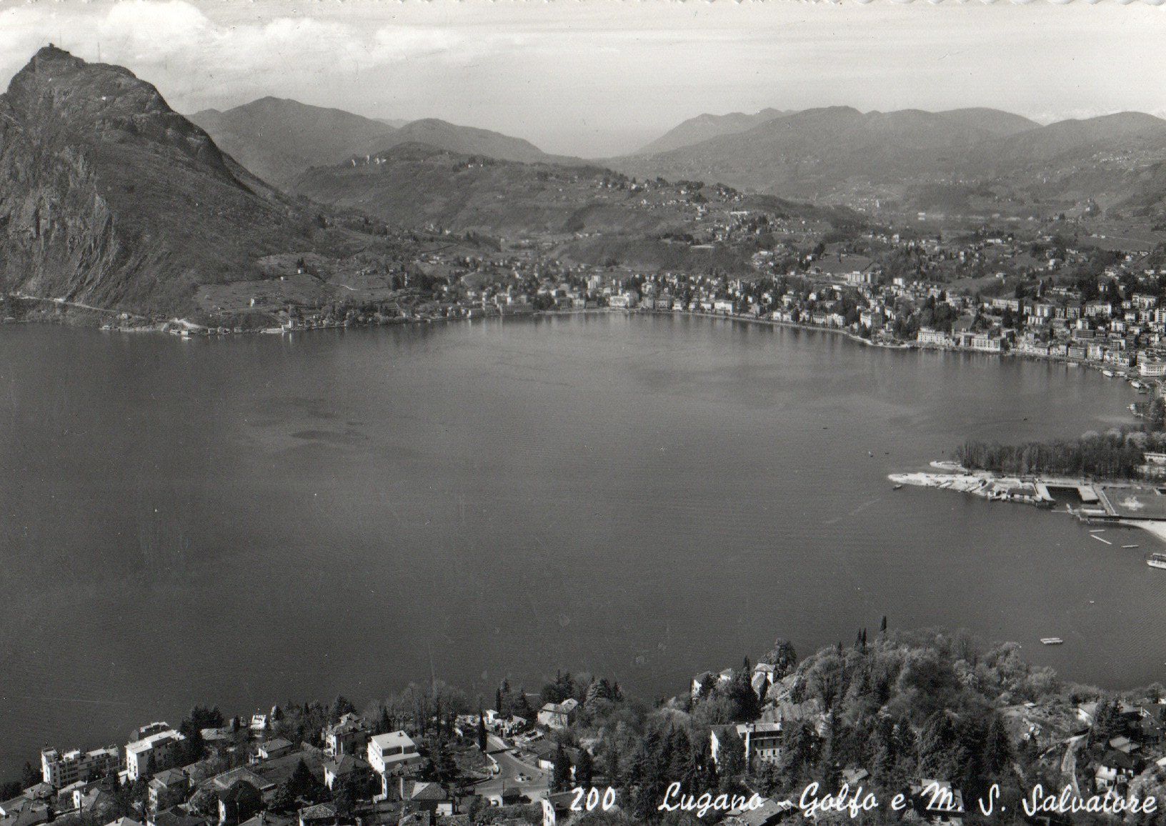 Ansichtskarten: Lugano - Golfo e S.Salvatore – Gebraucht aus Melano von pisonsdro