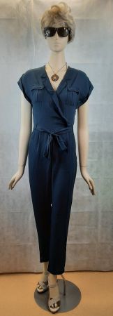 VILA Damen V-Ausschnitt Jumpsuit Navy Blau Gr. S