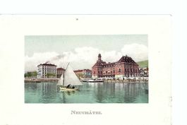 Neuenburg Neuchâtel, Hafen, le port, barque Segelschiff