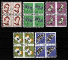 1951, J138-142, Viererblockserie gestempelt ET (14824)