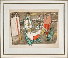 CARIGIET, ALOIS Original handsignierte, gerahmte Lithografie