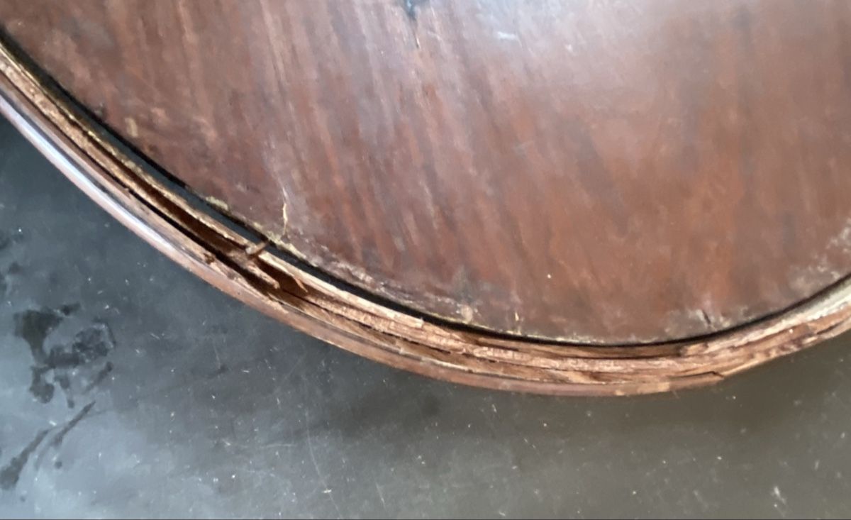 Articoli in legno: Ovale Holztafel mit Perlmutt-Intarsien – Usato da Kirchlindach venduto da Ovalix 4