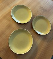 3er Set Vintage Dessertteller, Gelbtöne, Top Zustand! 50