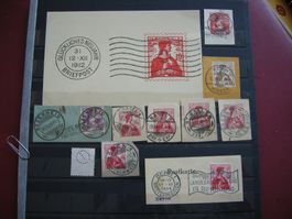 LOT HELVETIA BRUSTBILD, VOLLSTEMPEL, PERFIN