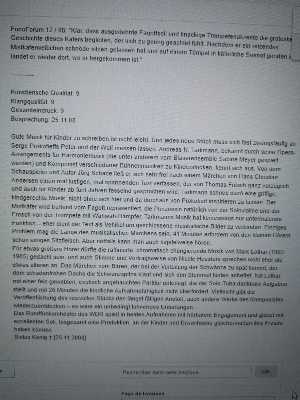 Hörbücher: Der Mistkäfer, Die Geschichten vom Bär – Gebraucht aus St. Margrethen SG von Goldig 7