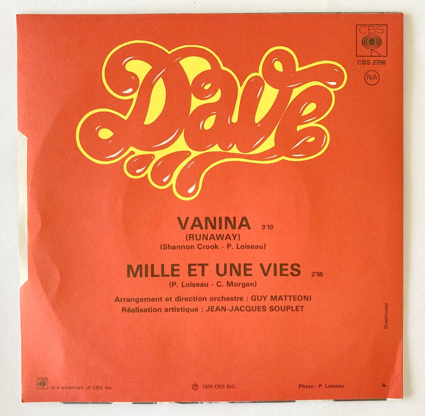 Schallplatten: DAVE - VANINA – Gebraucht aus Bottens von hotter-than-hell 1
