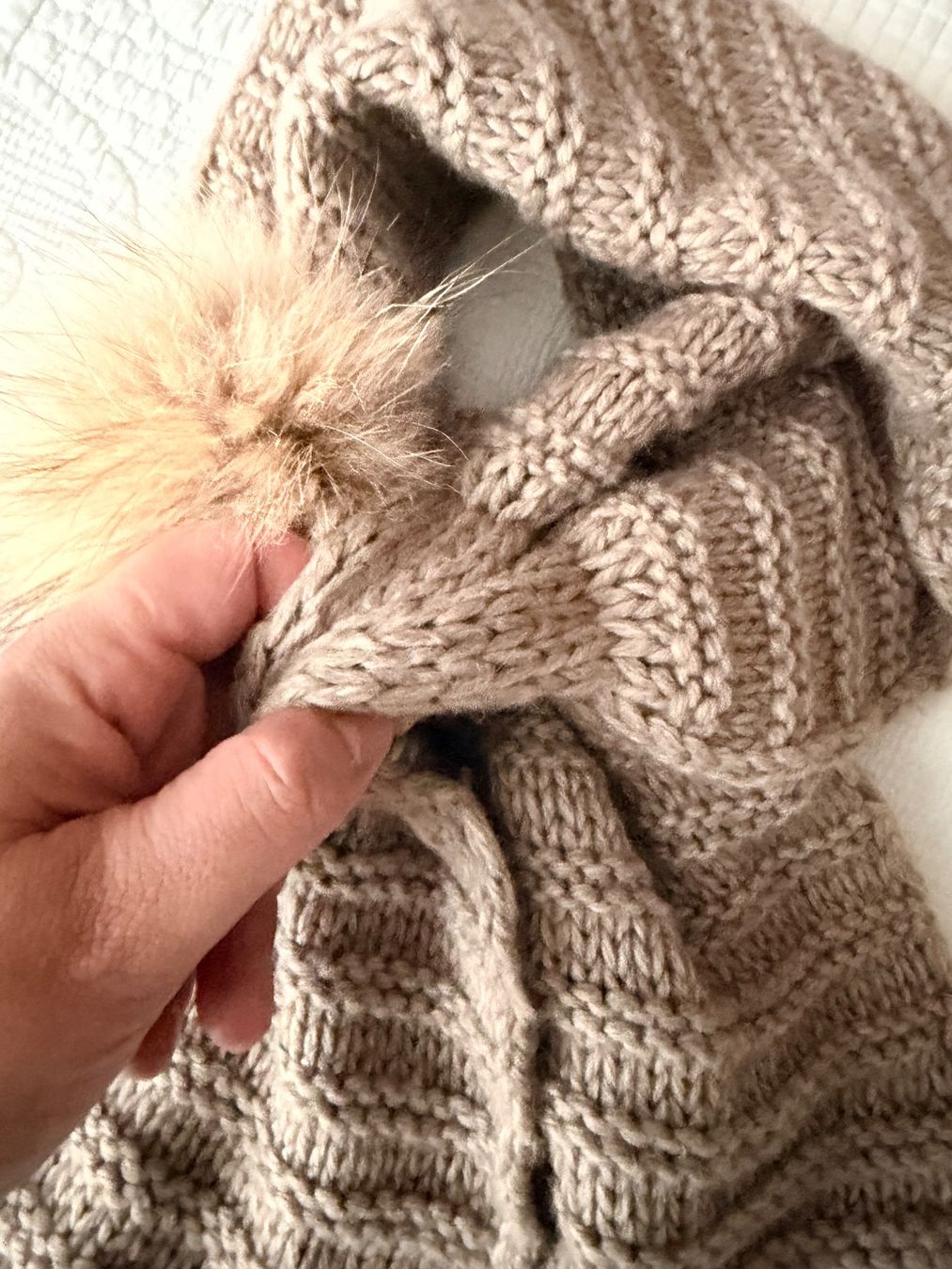Foulard & Sciarpe: léa clément Strickschal beige mit Fellbommel – Nuovo (secondo la descrizione) da Brütten venduto da Rod816 2