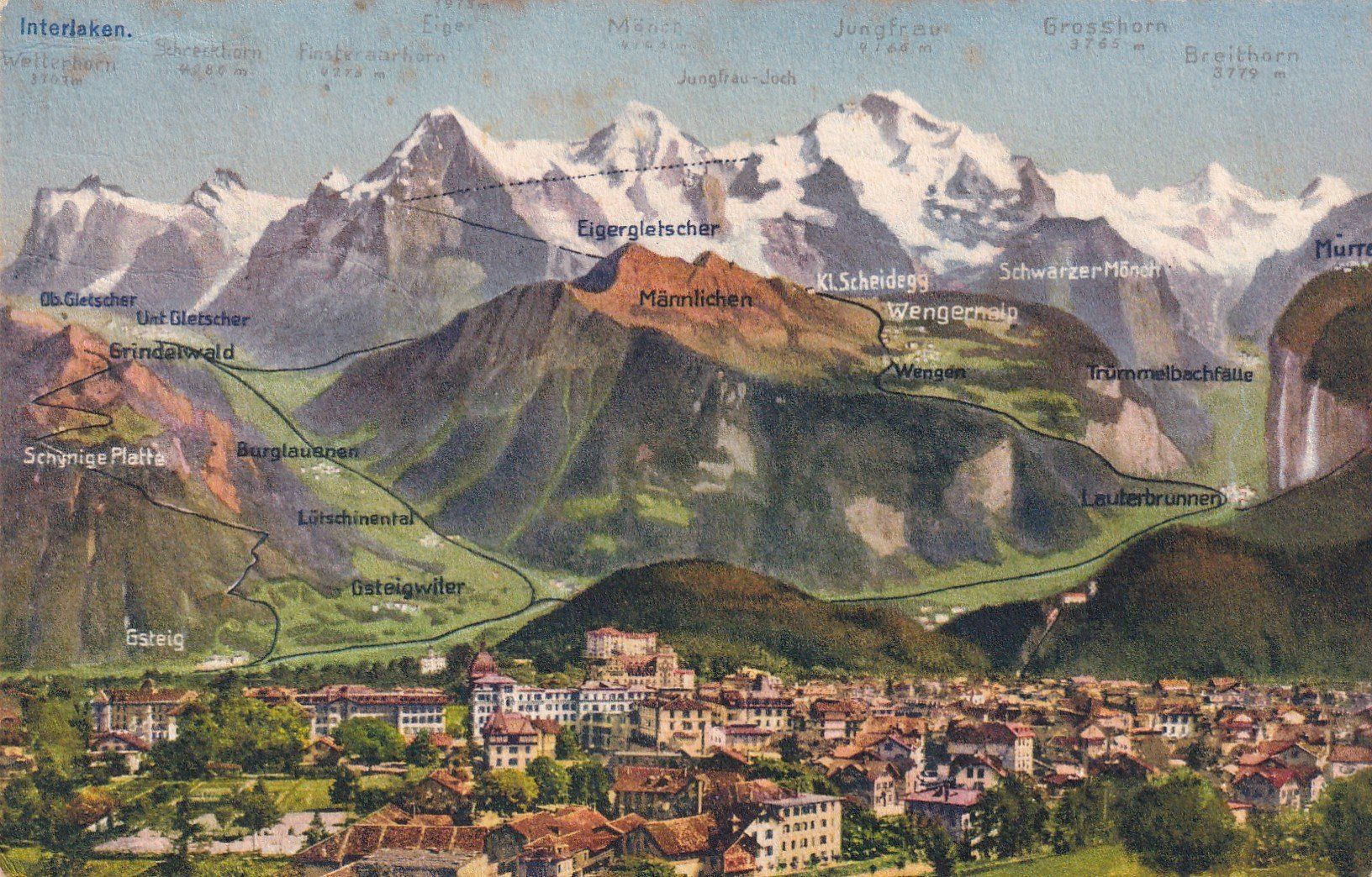 Cartoline postali: Ansichtskarte Interlaken – Usato da Birsfelden venduto da chr_yq2g
