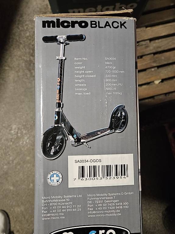 Kickboard: Micro Scooter BLACK  Originalverpackung – Neuf avec emballage d'origine à Luzern par mar_qp6l 1