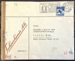 1943 Schweiz / Zensurbrief Zürich nach Berlin