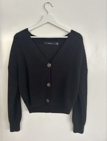 Schwarzer Strick Cardigan Vero Moda Gr. XS im Herbstlook zu 
