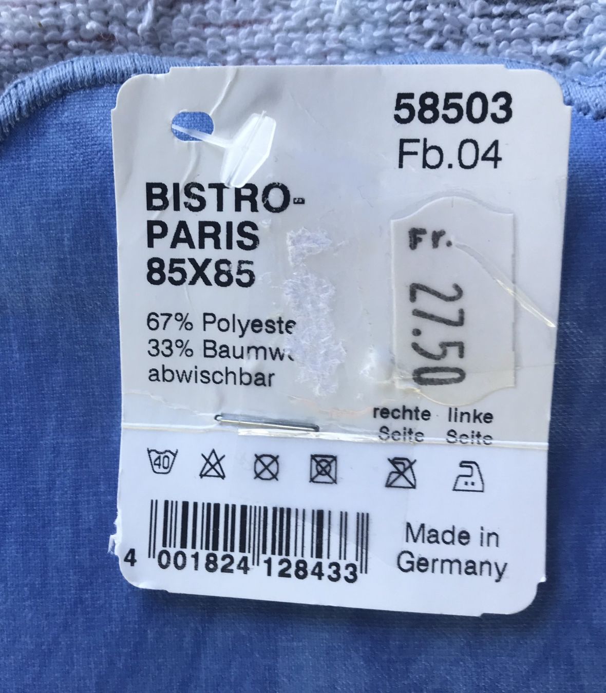 Sonstige Tischwäsche: PISTRO PARIS 85X85 NEU ABWISCHBAR – Neu (gemäss Beschreibung) aus Ostermundigen von crazy-horse-1840 4