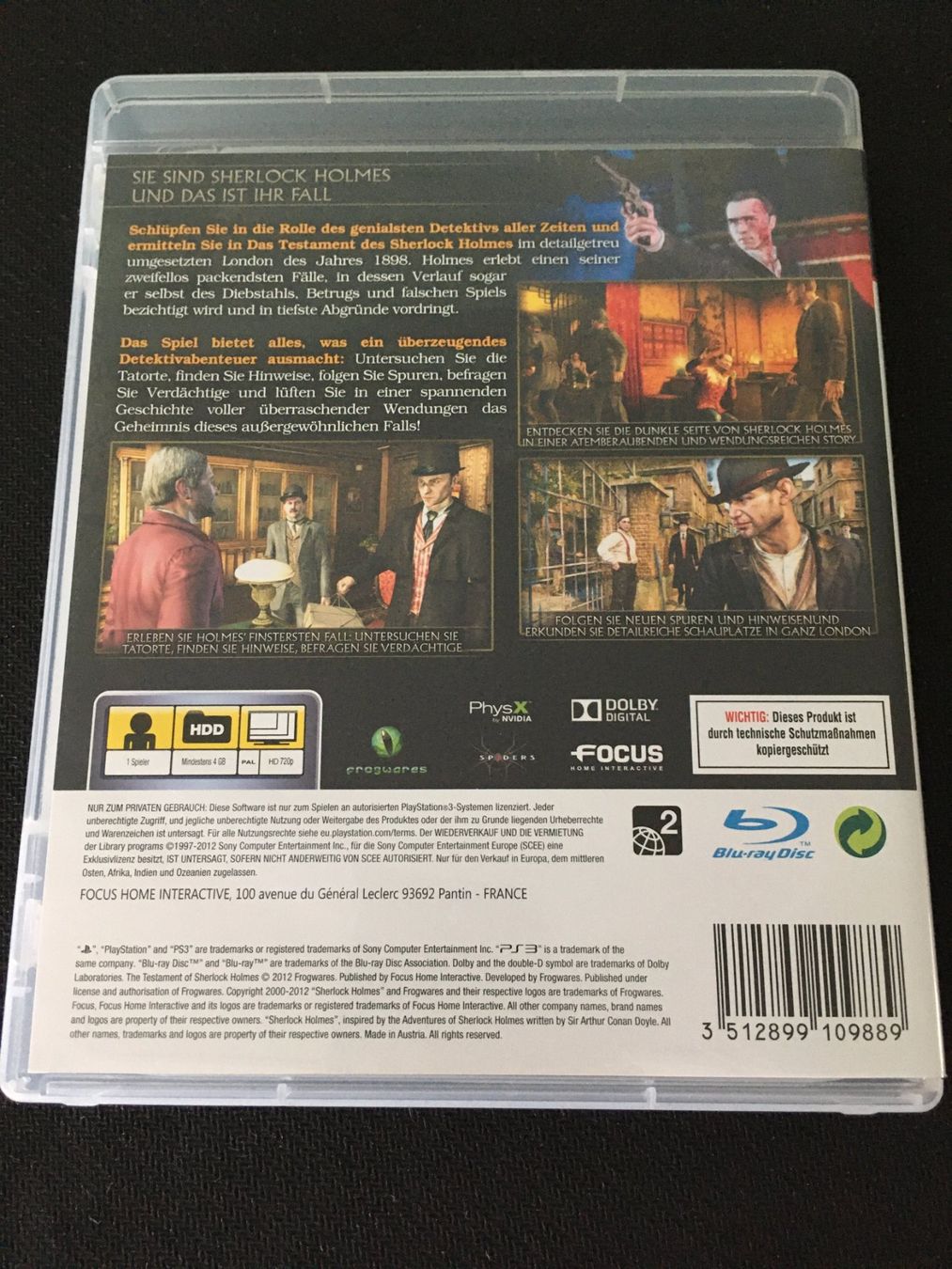 Sony Giochi: Das Testament des Sherlock Holmes - Playstation 3 / PS3 – Usato da St.Gallen venduto da sjosjo 1