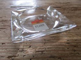 Aschenbecher Glas    Flint Zigaretten Motiv