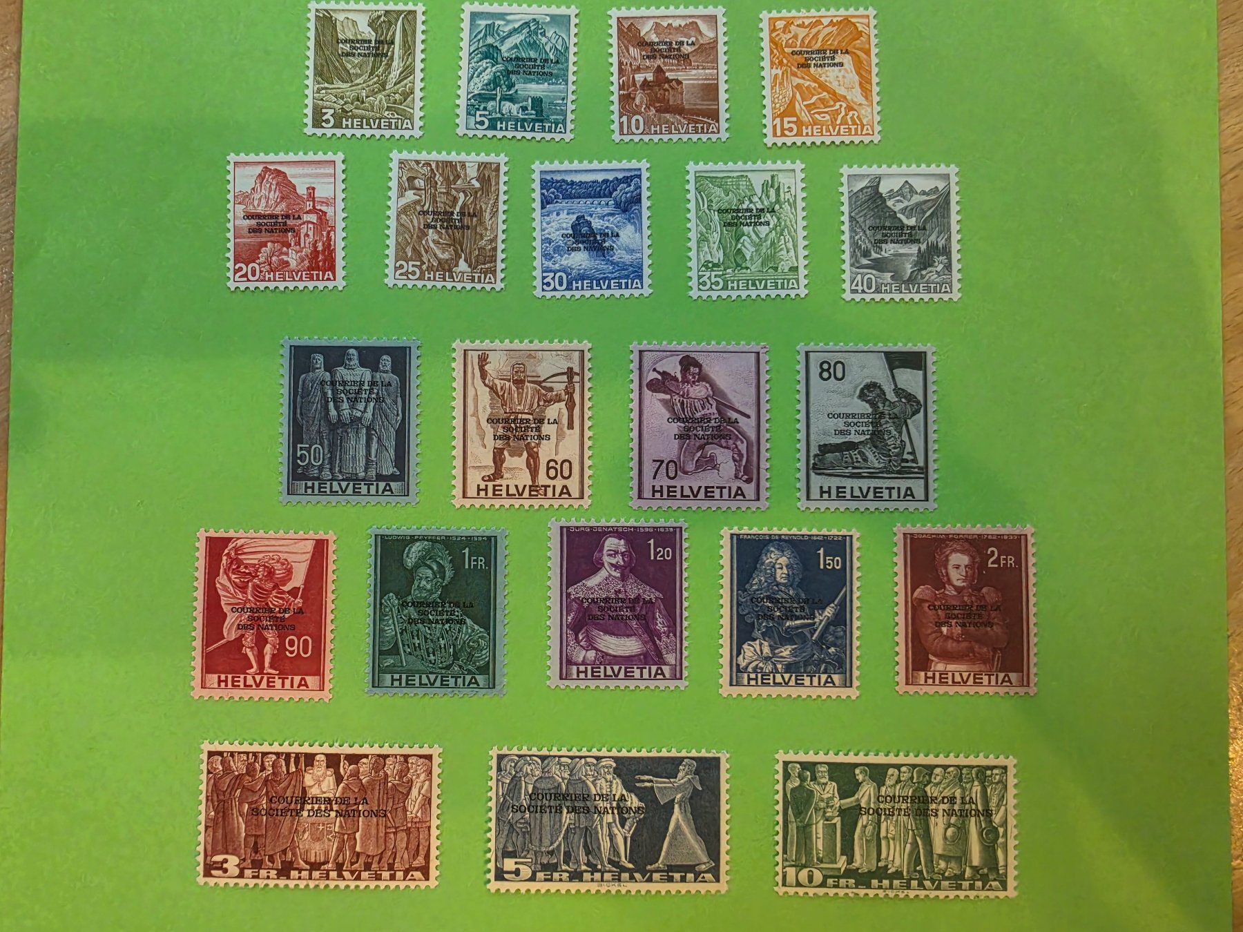 Alle Briefmarken: 1944 Dienstmarken "SDN" Nr.71-91, postfrisch ** – Gebraucht aus Leimbach AG von jaja79