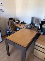 Bürotisch mit Auszug, Holzdekor, gut erhalten, ideal Home