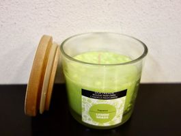 Duftkerze im Glas Deckel aus Holz LEMON GRASS Kerze Duft